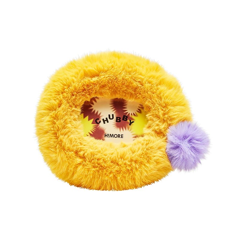 Himore 6-Inch Plush Photo Frame — yellow variant on white background