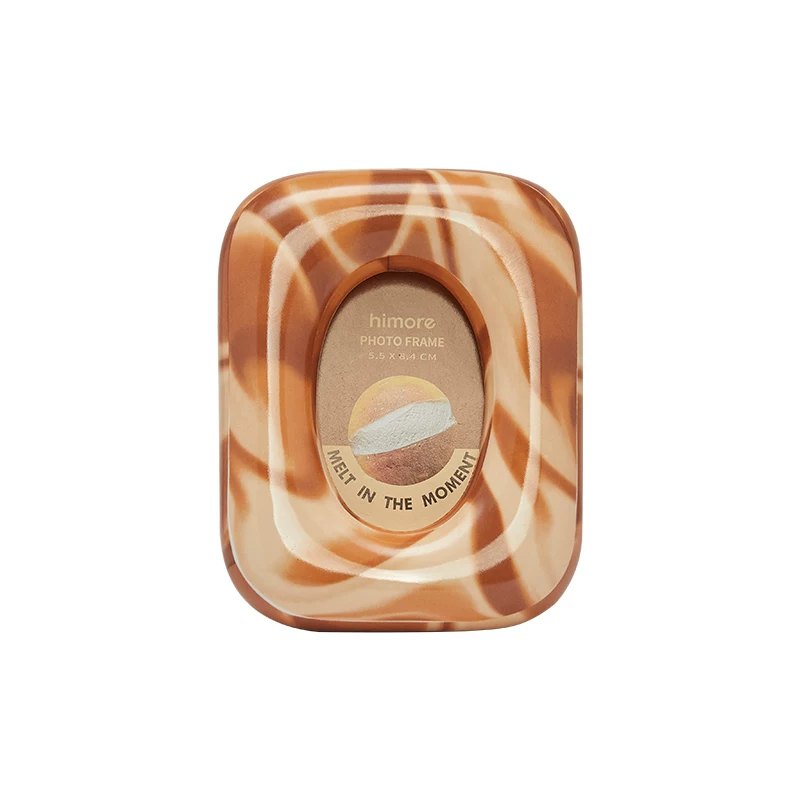Himore Melting Moment Marbled Photo Frame — cocoa variant on white background