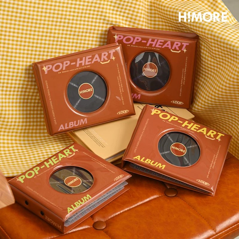 Himore album styled with printed memories